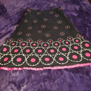 Willi Smith skirt black and pink